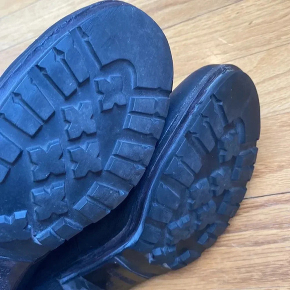 Elisa Nero sz EU 36 US black lace up with zip leather boots in great pre owned - Picture 8 of 10